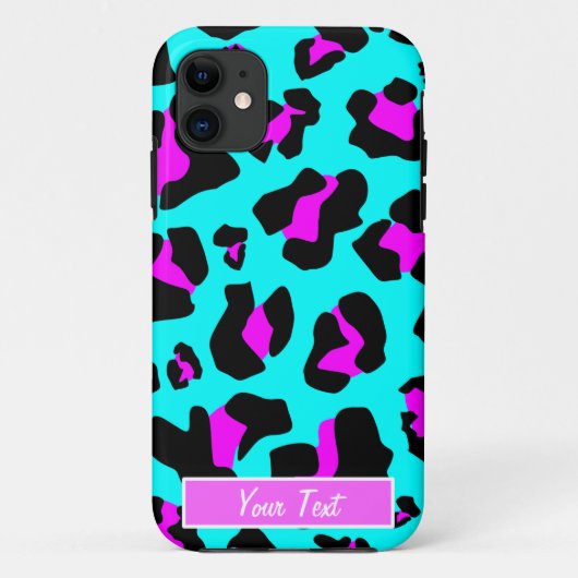 Aqua/Roze luipaard afdrukken - Personeel Case-Mate iPhone Case (Achterkant)