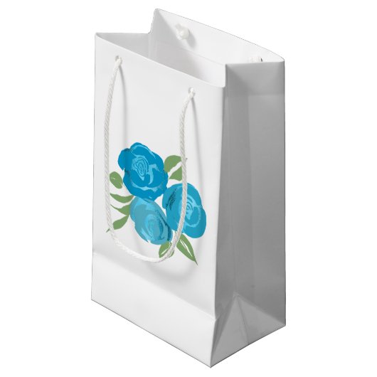 Aqua Rozen Gift Bag Klein Cadeauzakje (Voorkant Gekanteld)