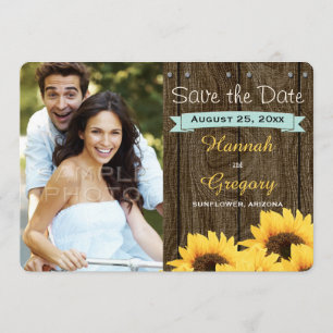 AQUA RUSTIC SUNFLOWER ENREGISTRER LA CARTE DE DATE