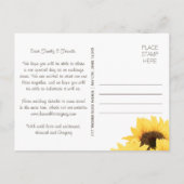 AQUA RUSTIC SUNFLOWER SAVE THE DATE BRIEFKAART (Achterkant)