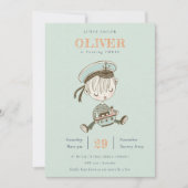 Aqua Sailor Nautical N'importe quel âge Invitation (Devant)