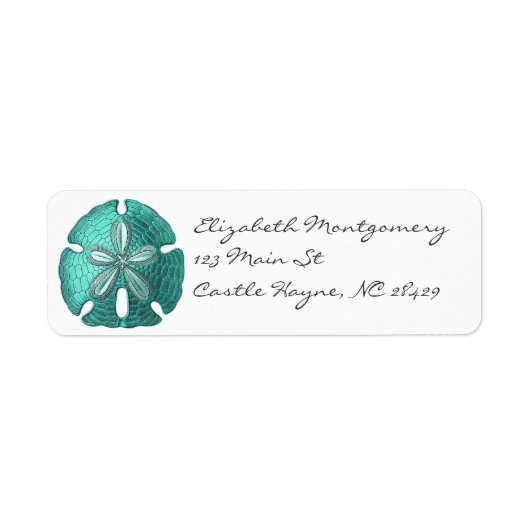Aqua Sand Dollar Labels (Voorkant)