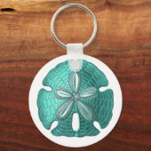 Aqua Sand Dollar Sleutelhanger (Voorkant)
