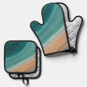 Aqua Sand Flow Ovenwant & Pannenlap Set (Voorkant / Achterkant)