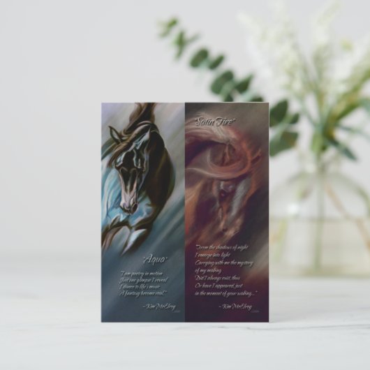 Aqua & Satin Fire Bladwijzer van Kim McElroy Briefkaart (Staand voorkant)