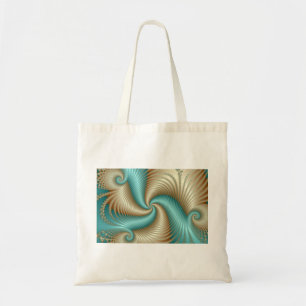 Aqua Satin - Fractal Tote Bag
