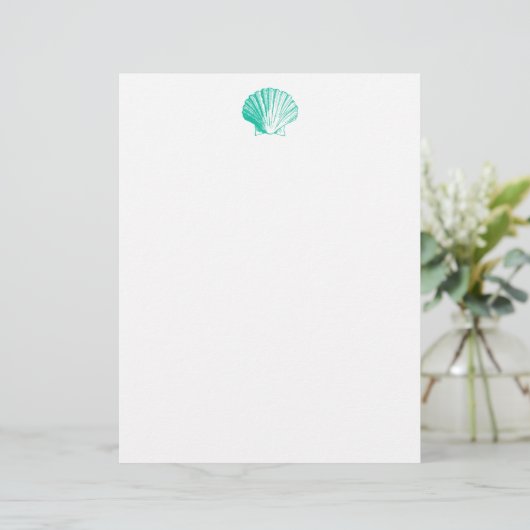 Aqua Seashell Letterhead (Staand voorkant)