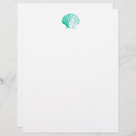 Aqua Seashell Letterhead (Voorkant / Achterkant)