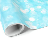 Aqua Silver Beach Blue Summer Glitter Gradient Cadeaupapier (Rol Hoek)