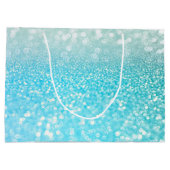 Aqua Silver Beach Blue Summer Glitter Gradient Large Cadeauzakje (Achterkant)