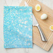 Aqua Silver Beach Blue Summer Glitter Gradient Theedoek (Quarter Fold)