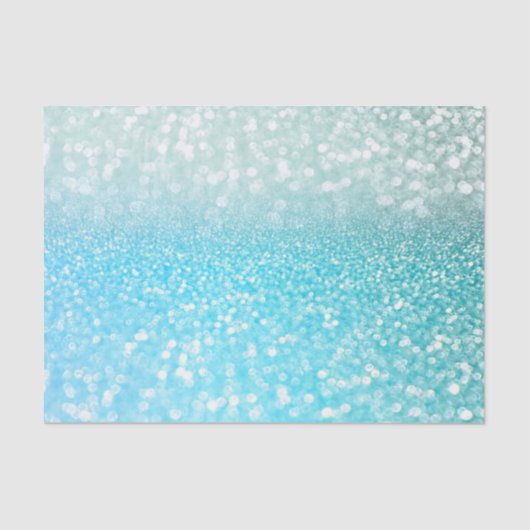 Aqua Silver Beach Blue Summer Glitter Gradient Tissuepapier (Voorkant)