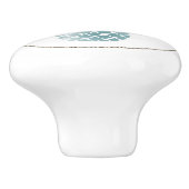 Aqua Silver Glam Glitz Pineappel Keramische Knop (Zijkant)