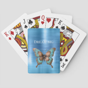 Aqua Silver Snake Print Pokerkaarten