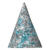 Aqua Silver Unicorn Glitter Sparkle Feesthoedjes (Rechts)