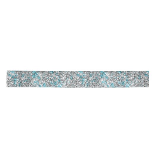 Aqua Silver Unicorn Glitter Sparkle Verjaardag Lint (Voorkant)