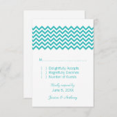 Aqua Simple Chevron Response Kaart (Voorkant / Achterkant)
