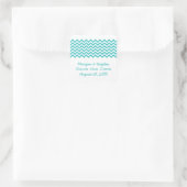Aqua Simple Chevron Save the Date Stickers (Sac)