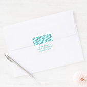 Aqua Simple Chevron Save the Date Stickers (Enveloppe)