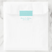 Aqua Simple Chevron Wedding Stickers (Tas)