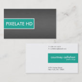 Aqua simple et cartes de visite titaniques balayés (Devant / Derrière)