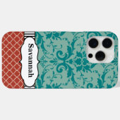 Aqua Sinaasappel Turquoise Marokkaanse gepersonali Case-Mate iPhone Case (Achterkant (horizontaal))