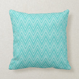 Aqua Skinny Chevron Kussen