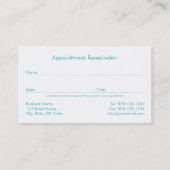 Aqua Smiling Tooth Dental Afspraak Vrouw Afsprakenkaartje (Achterkant)