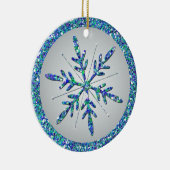 Aqua Snowflake Photo Quinceañera Keepomwille Ornam Keramisch Ornament (Rechts)