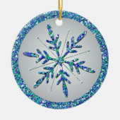 Aqua Snowflake Photo Quinceañera Keepomwille Ornam Keramisch Ornament (Voorkant)