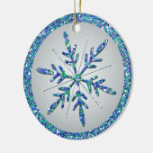 Aqua Snowflake Photo Quinceañera Keepomwille Ornam Keramisch Ornament (Links)