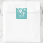 Aqua Snowflakes and Stars Save the Date Stickers (Sac)