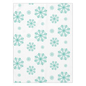 Aqua Snowflakes sur la nappe White Holiday (Devant)