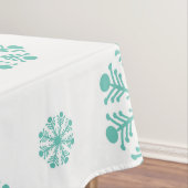 Aqua Snowflakes sur la nappe White Holiday (In Situ)