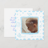 Aqua Songbird Faire-part de naissance (Devant / Derrière)