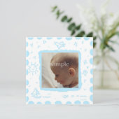 Aqua Songbird Faire-part de naissance (Debout devant)