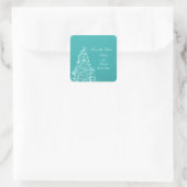 Aqua Sparkly Holiday Tree Save the Date Stickers (Sac)