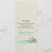 Aqua Starfish en Ribbon Beach Wedding Menu (Achterkant)