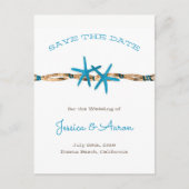 Aqua Starfish en Rope slaan de datum op Aankondigingskaart (Voorkant)