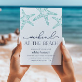 Aqua Starfish | Weekendje op het strand uitnodigin Kaart