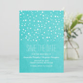 Aqua Starry Night Enregistrer la date Invitation (Debout devant)