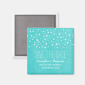 Aqua Starry Night Enregistrer la date Magnet (Recto/Verso)