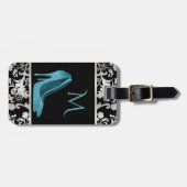 Aqua Stiletto Hiel Monogrammed Bagagelabel (Voorkant horizontaal)