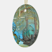 Aqua Stoom Slak Reiziger Keramisch Ornament (Links)