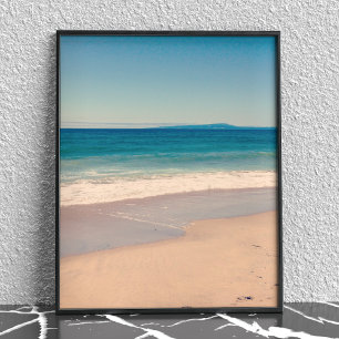 Aqua strand scene poster
