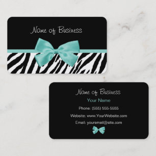 Aqua Strik ontwerp met zebraprint Visitekaartje