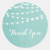 Aqua String Lights Dank u Sticker (Voorkant)