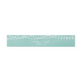 Aqua String Lights Wedding Invitation Belly Band Uitnodigingen Wikkel (Vlak)