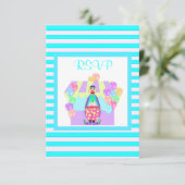 Aqua stripe cirque clown rsvp (Debout devant)