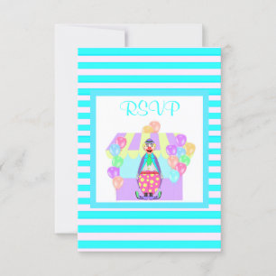 Aqua stripe cirque clown rsvp